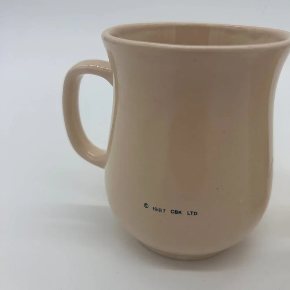 Vtg Lot (2)‎ CBK 1987 Cat Mugs Coffee Tea  Ceramic cups Kitty Floral Cute